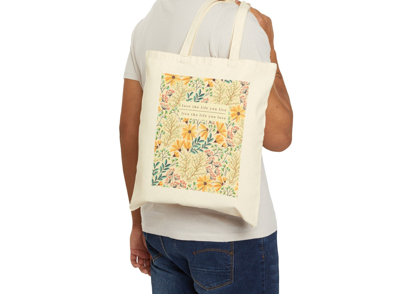 Love the life you live tote bag