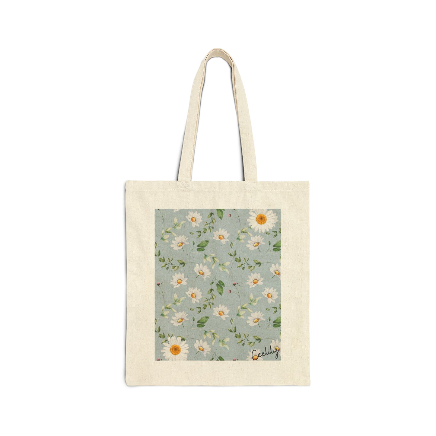 Blue daisy tote bag