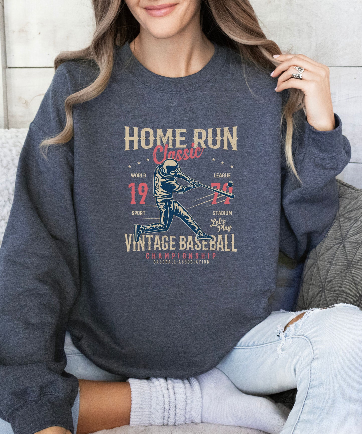Vintage home run baseball sweatshirt