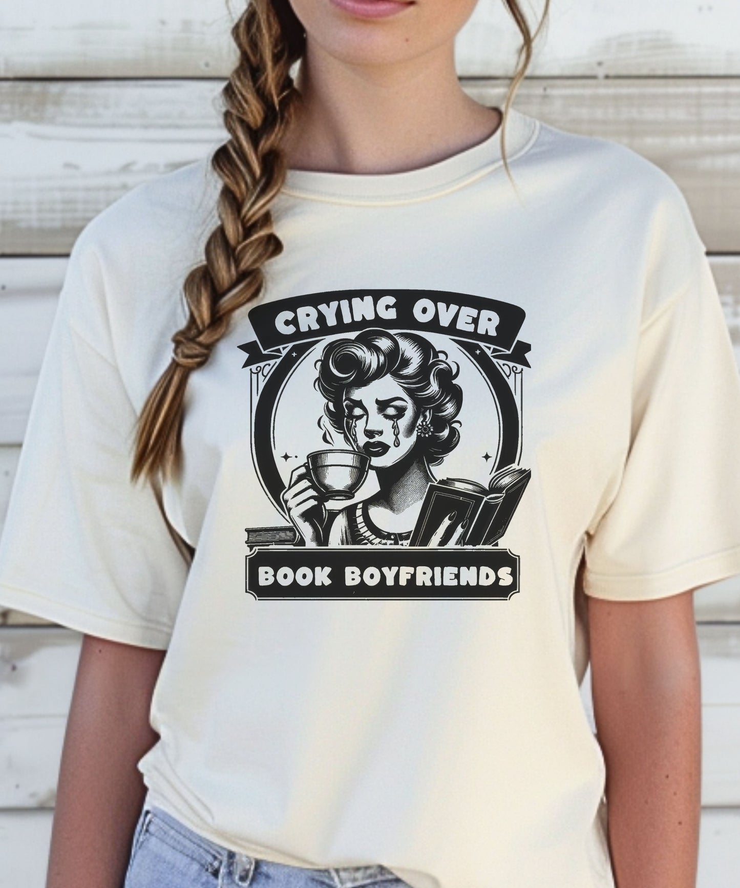 Comfort Colors Crying over book boyfriends t-shirt